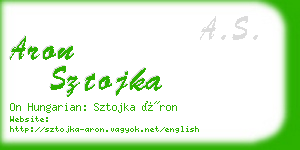 aron sztojka business card